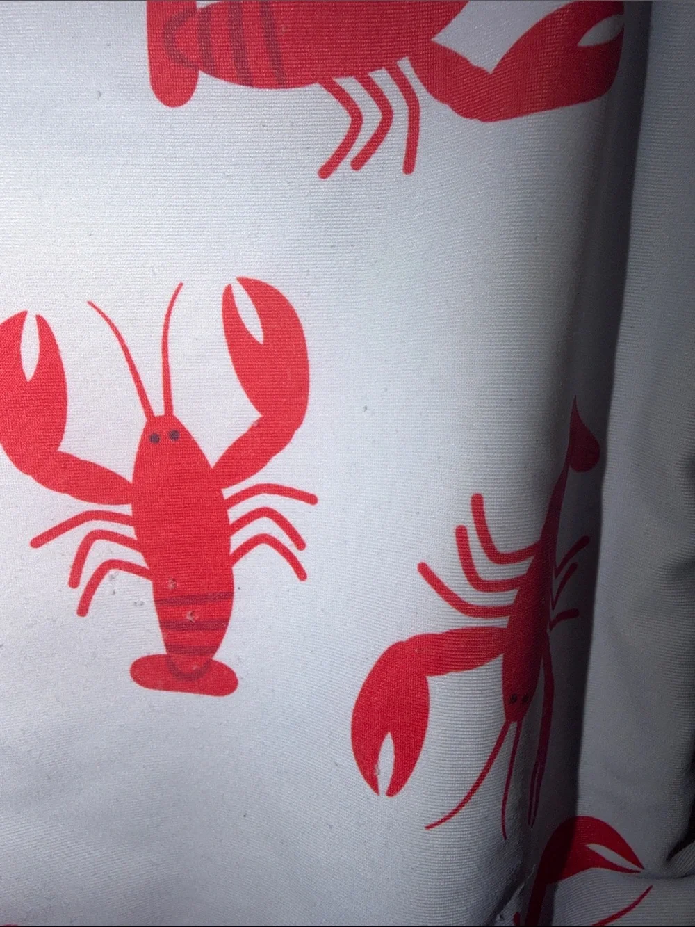 Girls White and Red Lobster Long-Sleeve Swim Pajama Set